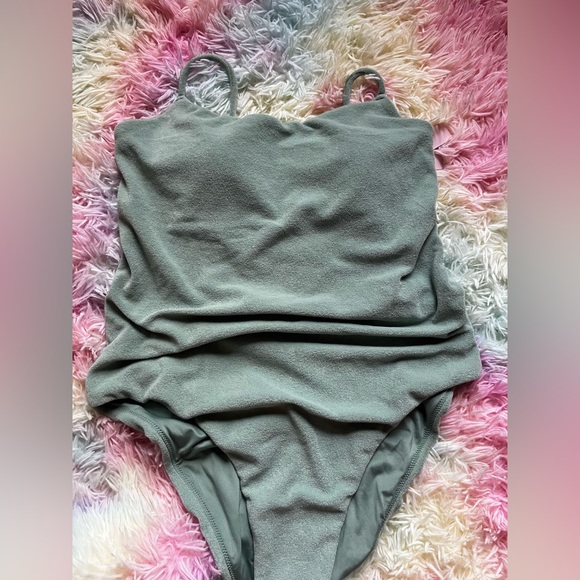 Essential Terry Strappy Back Scoop One-Piece - Picture 4 of 6